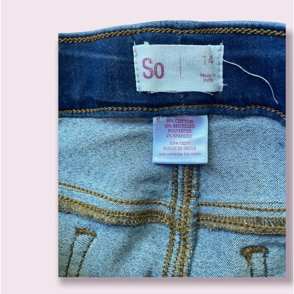 Bundle of SO Girls Pull on Blue Light Wash and Blue Medium Wash jeggings size 14 - Picture 10 of 11